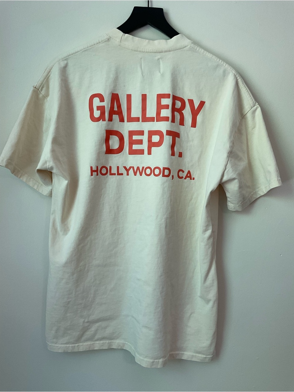 Gallery Dept Cream Tee with Red Back Logo
